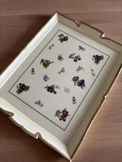 ITALY 木製　ハンドメイド　ボタニカル　トレイ　VINTAGE