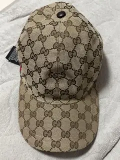 GGキャンバス シェリーライン キャップ 帽子 ベージュ 200035