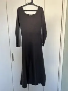 PROPORTION ダークグレー ニットワンピース