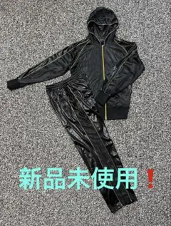 Ghetto ゲットーオラオラ系フード付 ジャージ 黒/金 セットアップ 刺繍のサムネイル