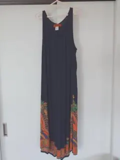 MALAIKA ノースリーブロングワンピース　ブラック