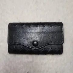 ボッテガヴェネタ イントレチャート編み込みレザー 黒 ブラック 4連キーケース