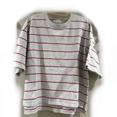 niko and... COLORマイスターTシャツ　long丈　グレーボーダー