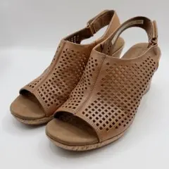 ロックポート パンチングレザー ウェッジソールサンダル 23.5cmのサムネイル