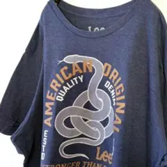Lee リー スネーク アメリカンオリジナル Tシャツ XL ネイビー紺色 古着のサムネイル