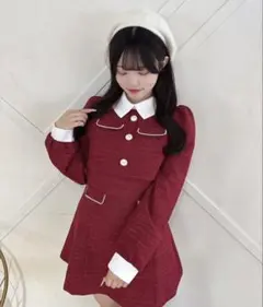 evelyn ツイードミニフレアOP