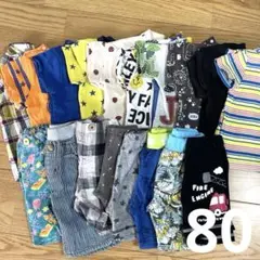 子供用Tシャツ&ショートパンツセット 80サイズ　男の子　18枚　まとめ売り