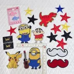 刺繍ワッペンセット 16個　ワッペン　ミニオン　クレヨンしんちゃん　ピカチュウ
