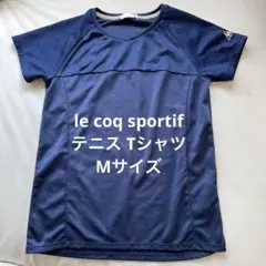 【中古品】 le coq sportif テニス Tシャツ Vネック ラグラン袖
