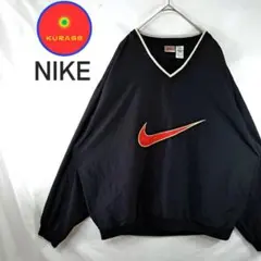 【美品】NIKE　ビックサイズ　ナイキ　ナイロンプルオーバー　ビックロゴ　銀タグ