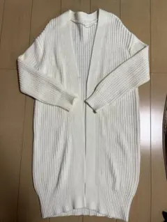 【37】ロングカーディガン　ホワイトGU