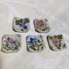 花柄 陶器製箸置き 5個セット