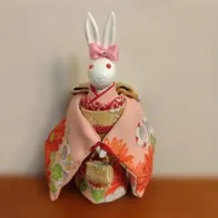 うさぎ 雛人形 置物オルゴールドール座りちりめんうさぎ和風 - メルカリ