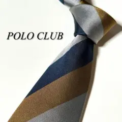 【美品】 Polo Club ポロクラブ ストライプ柄 ブラウン系 ネクタイ