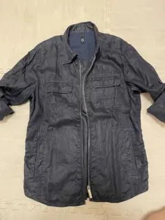 【美品】JOSEPH HOMME ミリタリージャケット 麻　ネイビーのサムネイル