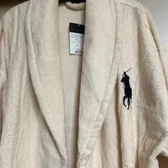 新品訳あり　ラルフローレン　ビッグポニー　バスローブ　キナリ　Lサイズ