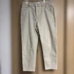 H&Mベージュ コットン ストレートジーンズ