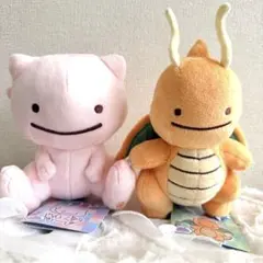 【即日発送】ポケモン へんしん！メタモン ぬいぐるみ タグ付 カイリュー ミュウのサムネイル