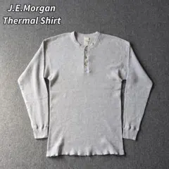 90s 00s J.E.Morgan サーマルシャツ グレー ワッフル オールド