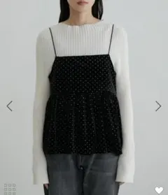 ビス　ラメドットベロアキャミトップス