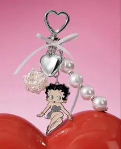 ベティちゃんキーホルダー　ベティブープチャーム　ベティキーホルダーシルバーパールのサムネイル