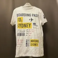 SYDNEY ボーディングパス 搭乗券 チケット 飛行機 バーコード Tシャツ