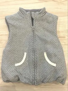 グレー ドット柄 ベビーベスト 95cm以下用