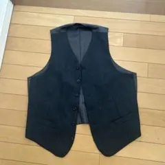 ダークグレー ストライプ スーツベスト