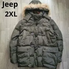 2way Jeep ダッフル ダウンジャケット レザー キルティング 2XL