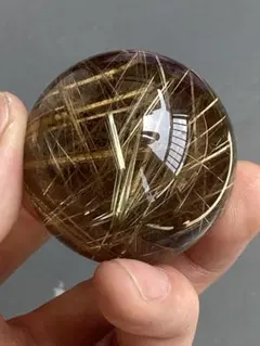 ✨ゴールドルチルクォーツ 丸玉 約40.2mm 金運 スモーキー 一点物 ✨ゴールドルチルクォーツ 丸玉 約40.2mm 金運 スモーキー 一点物