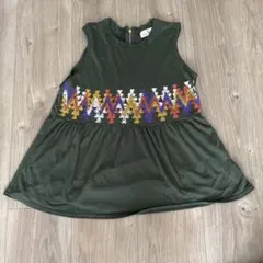 エスニック刺繍キャミソール オリーブグリーンのサムネイル