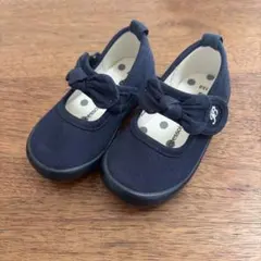 べべ BeBe リボン 付き ベビーシューズ 13.0 ブラック黒 フォーマル