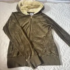 adidas フリースライニング パーカー Lサイズ オリーブ