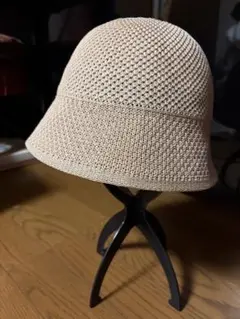 ベージュ バケットハット レーヨン ポリエステル