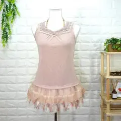 axes femme ストラップ付お花パールタンク キャミソール✨タグ付き M