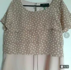 クイーンズコート☆涼しいドット柄ワンピース/クリーニング済