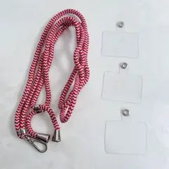 ⭐️匿名配送❣️スマホストラップ 調節可能 レッドホワイト ブルー