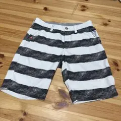 FILA ゴルフパンツ 白/黒ストライプ　78