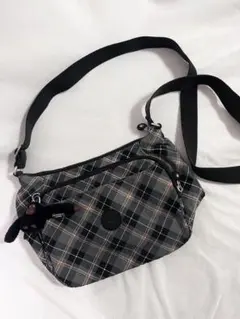 キプリング　ショルダーバッグ　チェック柄