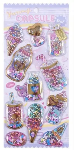 シャカシャカシール、ぷっくりシール3枚セット