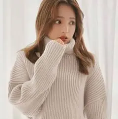 GRL タートルネックニットトップス mb1395 アイボリー