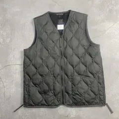 TAION ミリタリーVネック Wジップダウンベスト　ダークグレー