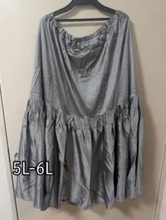 大きいサイズ ロングスカート 5L-6L グレーのサムネイル