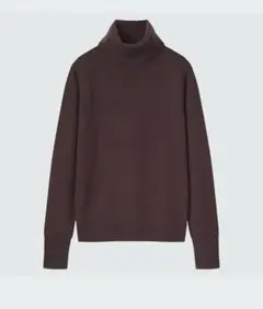 ユニクロ　カシミヤタートルネックニット ダークブラウン　M
