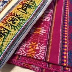 ペルー 布 2枚セット マンタ 民族織物 ラグ 敷物 布