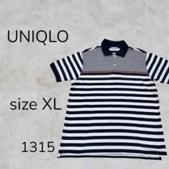 UNIQLO ユニクロ ポロシャツ ボーダー 半袖 ネイビー ホワイト 切替