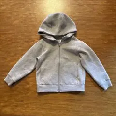 【中古品】ユニクロ キッズ服 グレー フード付きスウェットパーカー パーカー