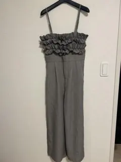 GRL フリル付きグレーオールインワン