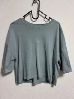 BILLABONG ロゴ刺繍 クロップドTシャツ ブルーグレーのサムネイル