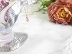 【天然石 】ピンク トパーズ  の  ひと粒  ネックレス【誕生石】